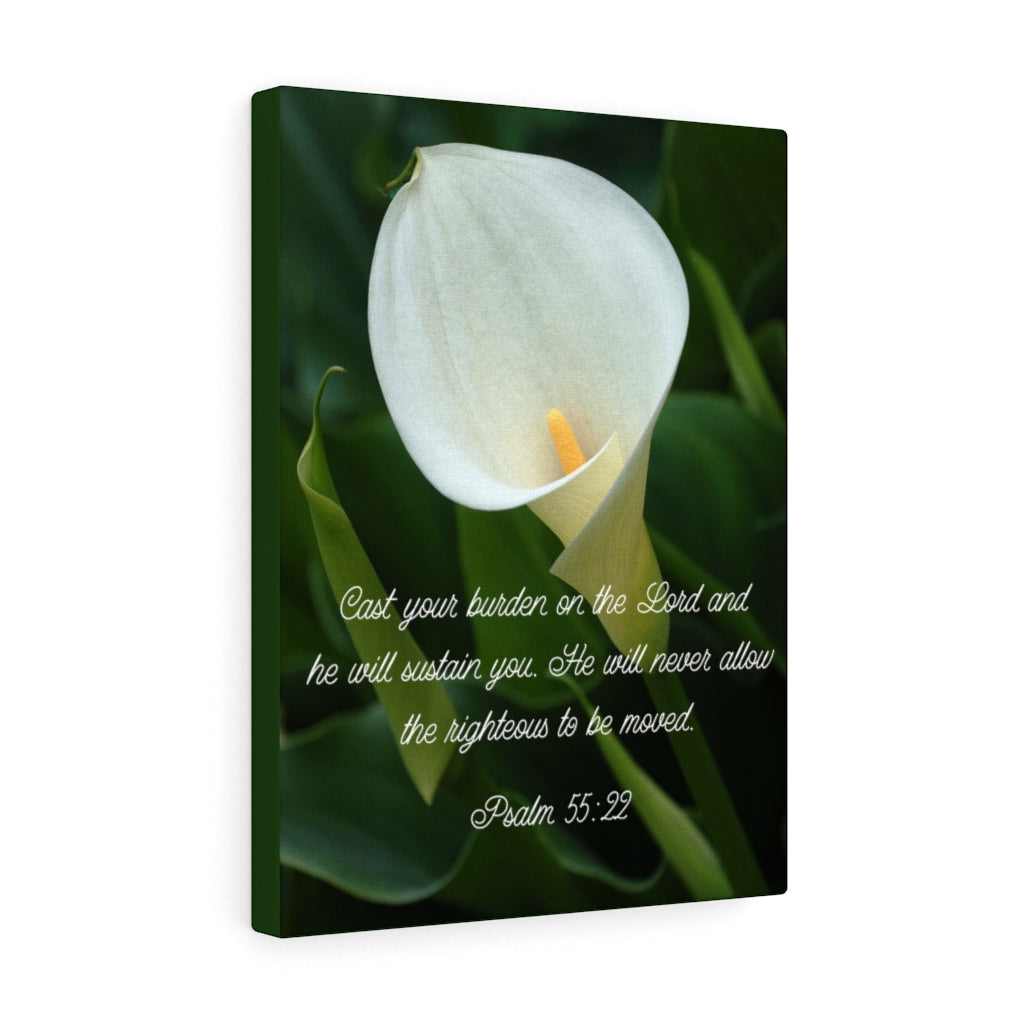 Scripture Walls Cast Your Burden Psalm 55:22 Bible Verse Canvas Christian Wall Art Ready to Hang Unframed-Express Your Love Gifts