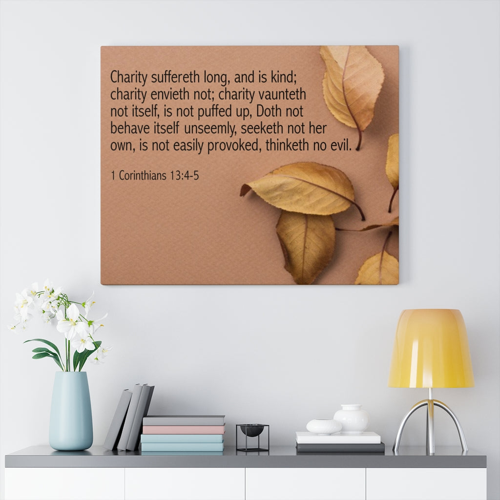Scripture Walls Charity 1 Corinthians 13:4-5 Bible Verse Canvas Christian Wall Art Ready to Hang Unframed-Express Your Love Gifts