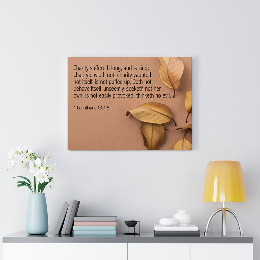 Scripture Walls Charity 1 Corinthians 13:4-5 Bible Verse Canvas Christian Wall Art Ready to Hang Unframed-Express Your Love Gifts