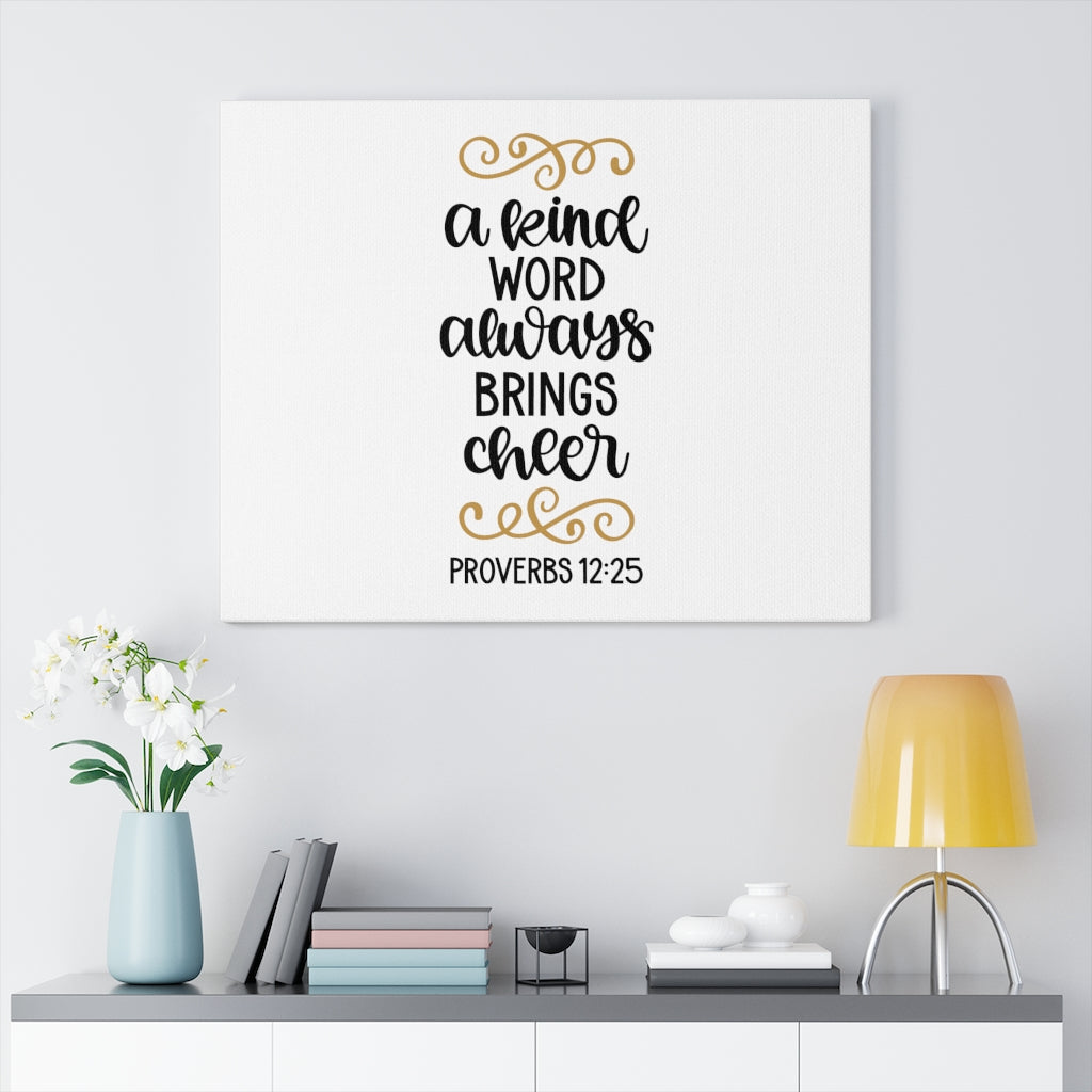 Scripture Walls Cheer Proverbs 12:25 Bible Verse Canvas Christian Wall Art Ready to Hang Unframed-Express Your Love Gifts
