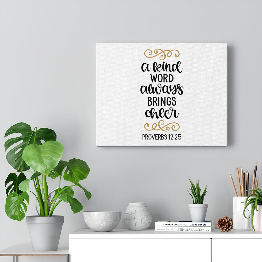 Scripture Walls Cheer Proverbs 12:25 Bible Verse Canvas Christian Wall Art Ready to Hang Unframed-Express Your Love Gifts
