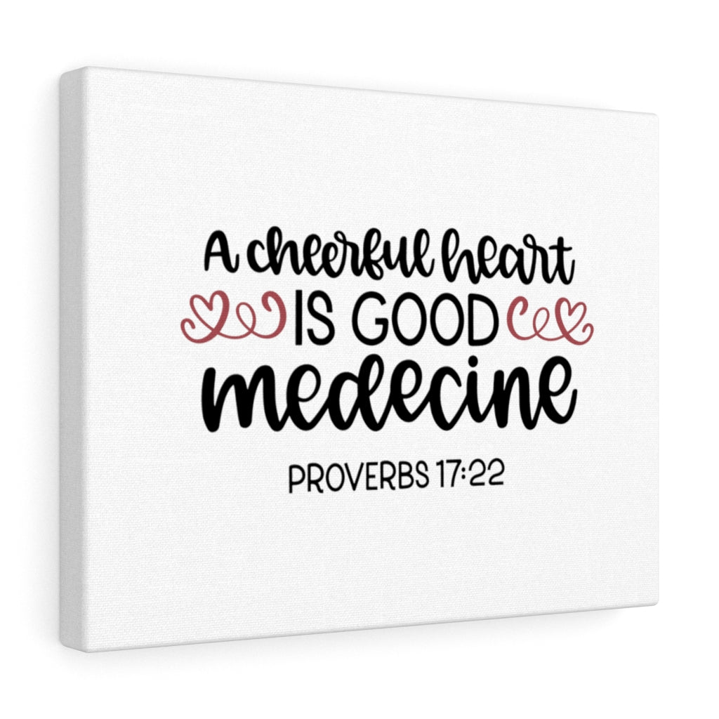 Scripture Walls Cheerful Heart Proverbs 17:22 Bible Verse Canvas Christian Wall Art Ready to Hang Unframed-Express Your Love Gifts
