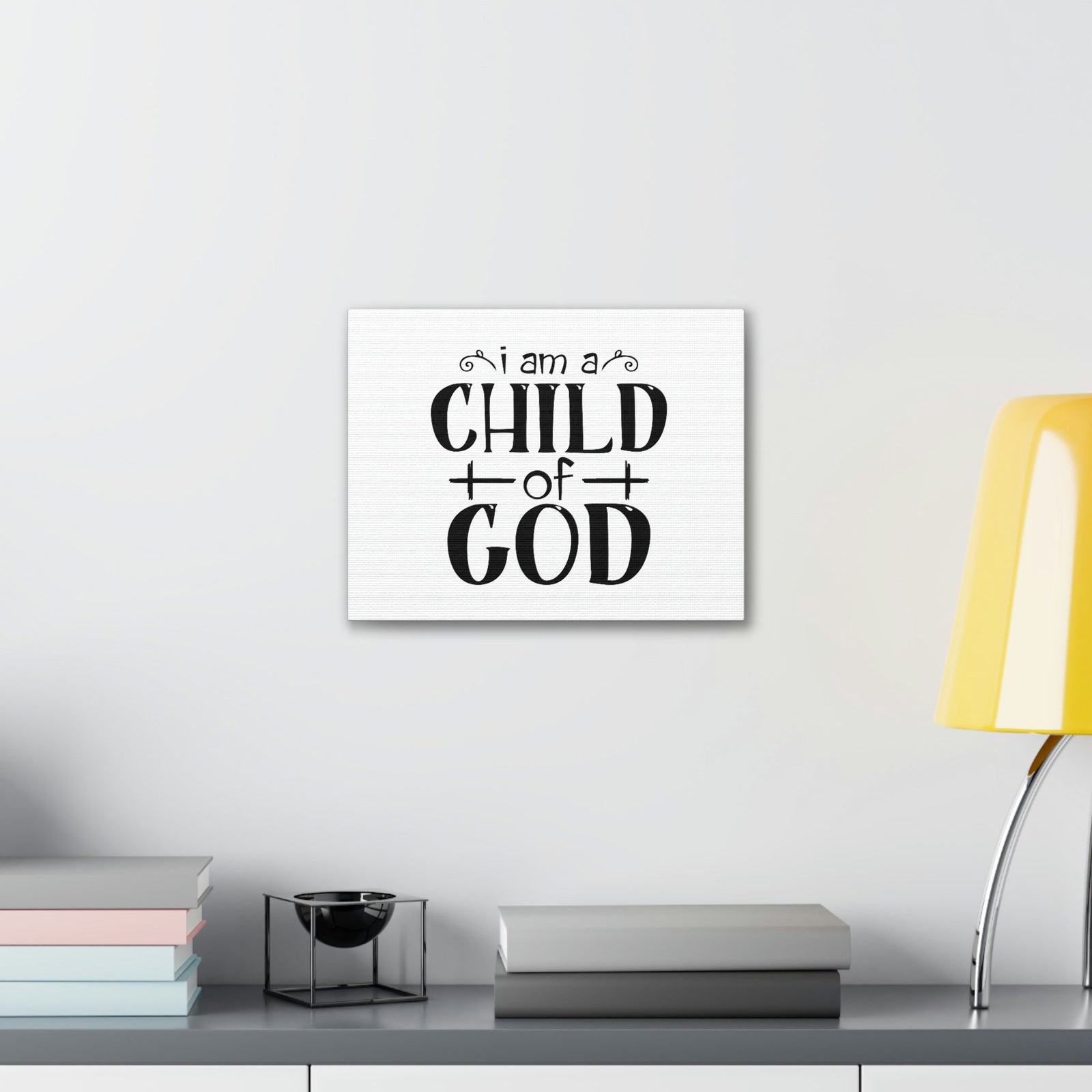 Scripture Walls Child Of God John 1:12 Cross White Christian Wall Art Bible Verse Print Ready to Hang Unframed-Express Your Love Gifts