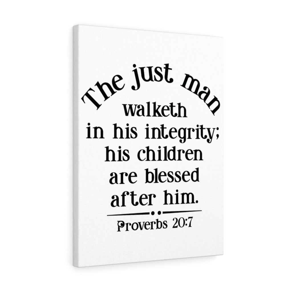 Scripture Walls Children Are Blessed Proverbs 20:7 Bible Verse Canvas Christian Wall Art Ready to Hang Unframed-Express Your Love Gifts