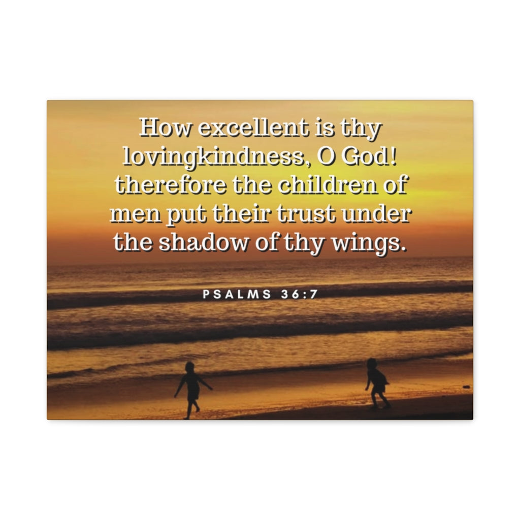 Scripture Walls Children Of Men Psalms 36:7 Bible Verse Canvas Christian Wall Art Ready to Hang Unframed-Express Your Love Gifts