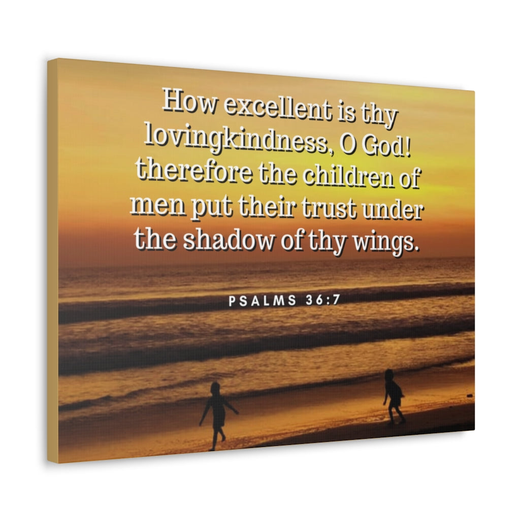 Scripture Walls Children Of Men Psalms 36:7 Bible Verse Canvas Christian Wall Art Ready to Hang Unframed-Express Your Love Gifts