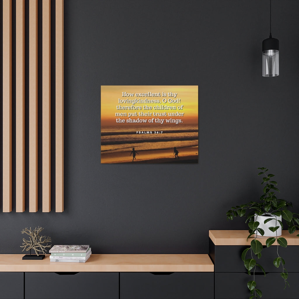 Scripture Walls Children Of Men Psalms 36:7 Bible Verse Canvas Christian Wall Art Ready to Hang Unframed-Express Your Love Gifts