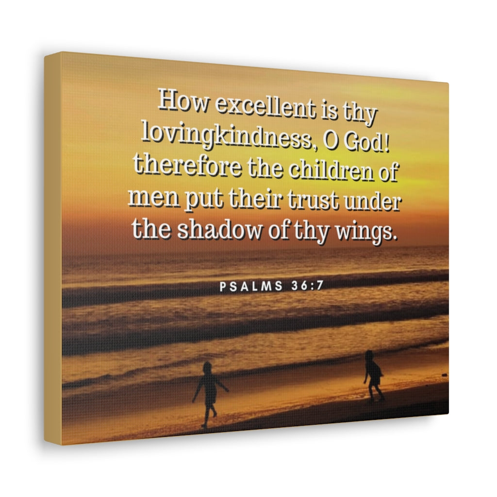 Scripture Walls Children Of Men Psalms 36:7 Bible Verse Canvas Christian Wall Art Ready to Hang Unframed-Express Your Love Gifts