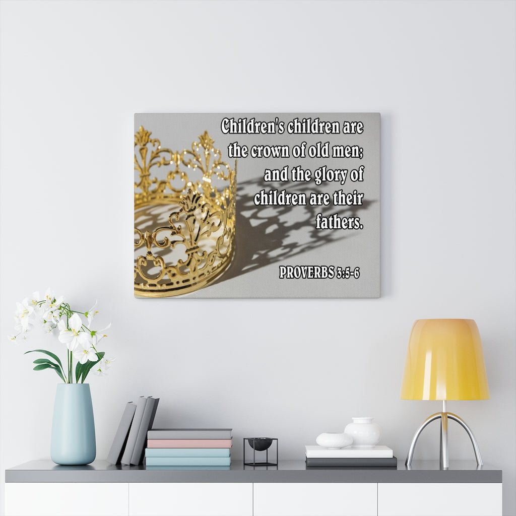 Scripture Walls Children Proverbs 17:6 Bible Verse Canvas Christian Wall Art Ready to Hang Unframed-Express Your Love Gifts