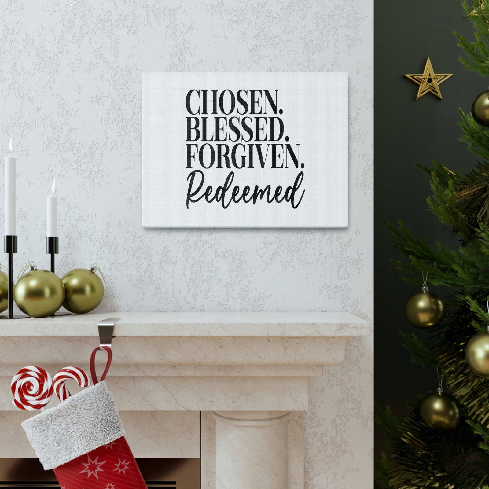 Scripture Walls Chosen, Blessed, Forgiven Ephesians 1:7 Christian Wall Art Bible Verse Print Ready to Hang Unframed-Express Your Love Gifts