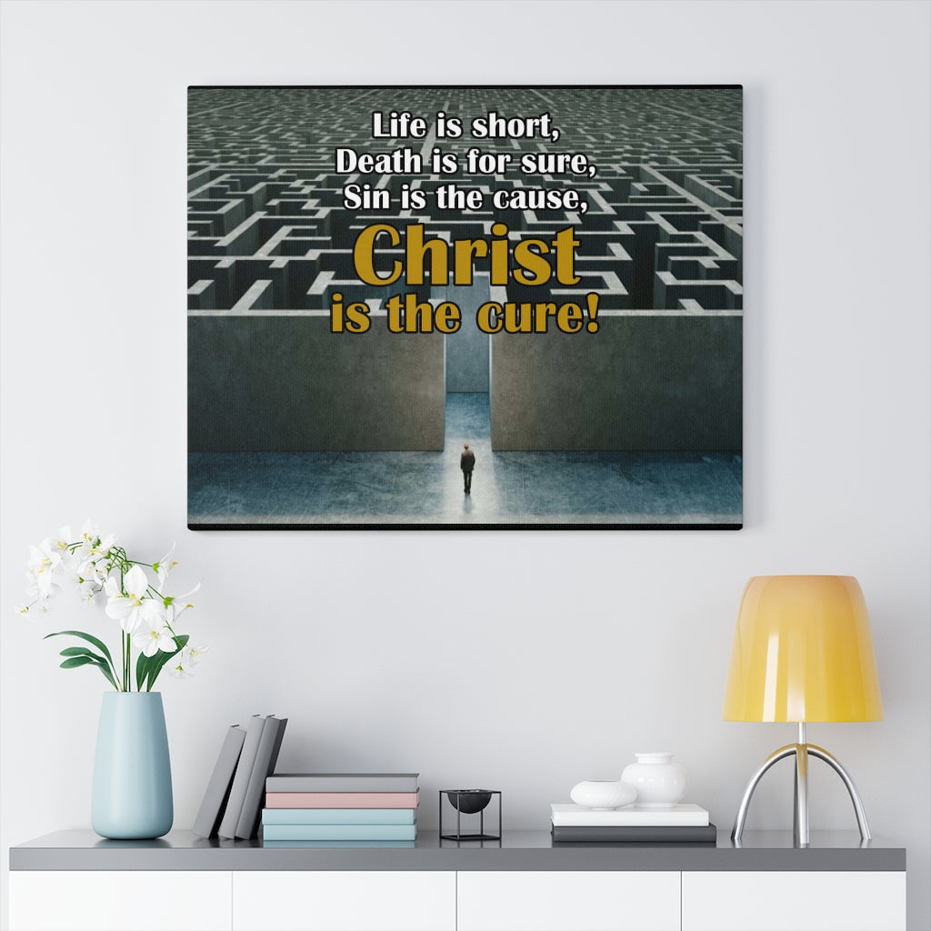 Scripture Walls Christ Cures Romans 6:23 Bible Verse Canvas Christian Wall Art Ready to Hang Unframed-Express Your Love Gifts