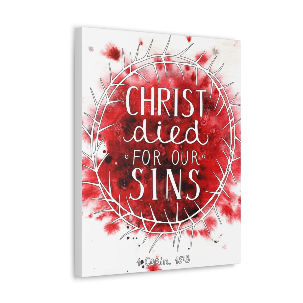 Scripture Walls Christ Died For Our Sins 1 Corinthians 15:3 Bible Verse Canvas Christian Wall Art Ready To Hang Unframed-Express Your Love Gifts
