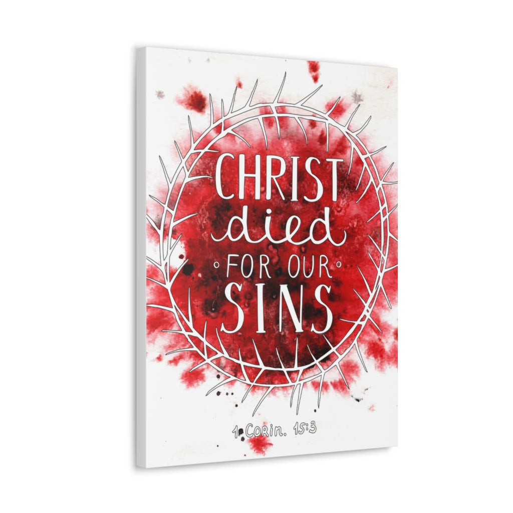 Scripture Walls Christ Died For Our Sins 1 Corinthians 15:3 Bible Verse Canvas Christian Wall Art Ready To Hang Unframed-Express Your Love Gifts