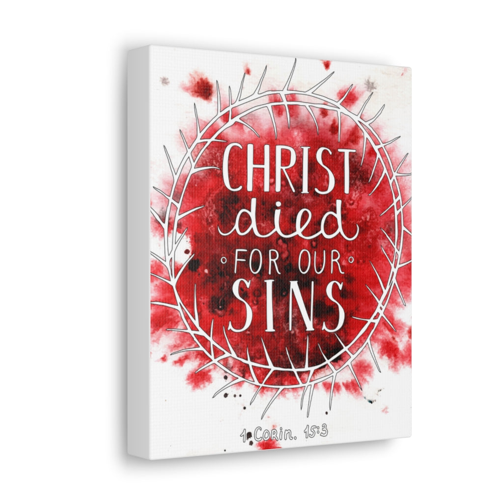 Scripture Walls Christ Died For Our Sins 1 Corinthians 15:3 Bible Verse Canvas Christian Wall Art Ready To Hang Unframed-Express Your Love Gifts