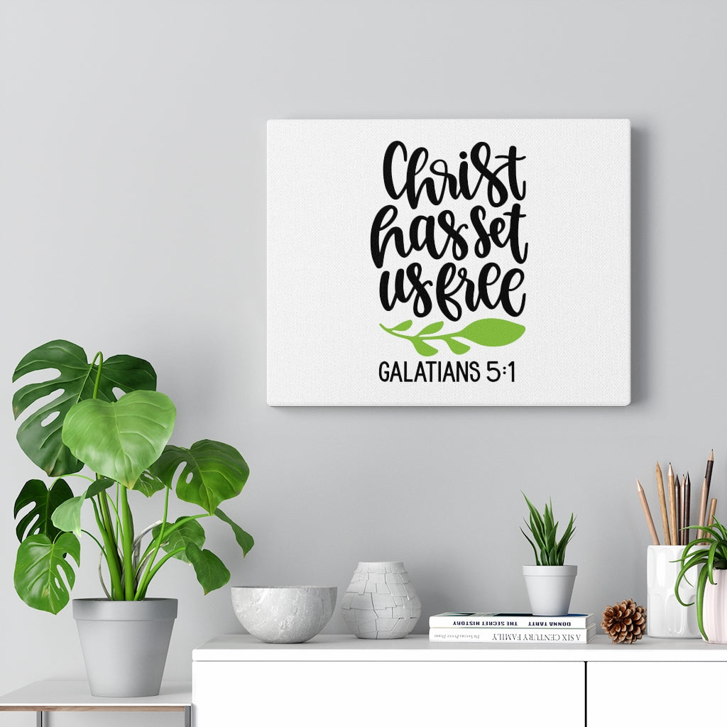 Scripture Walls Christ Has Set Us Free Galatians 5:1 Bible Verse Canvas Christian Wall Art Ready to Hang Unframed-Express Your Love Gifts