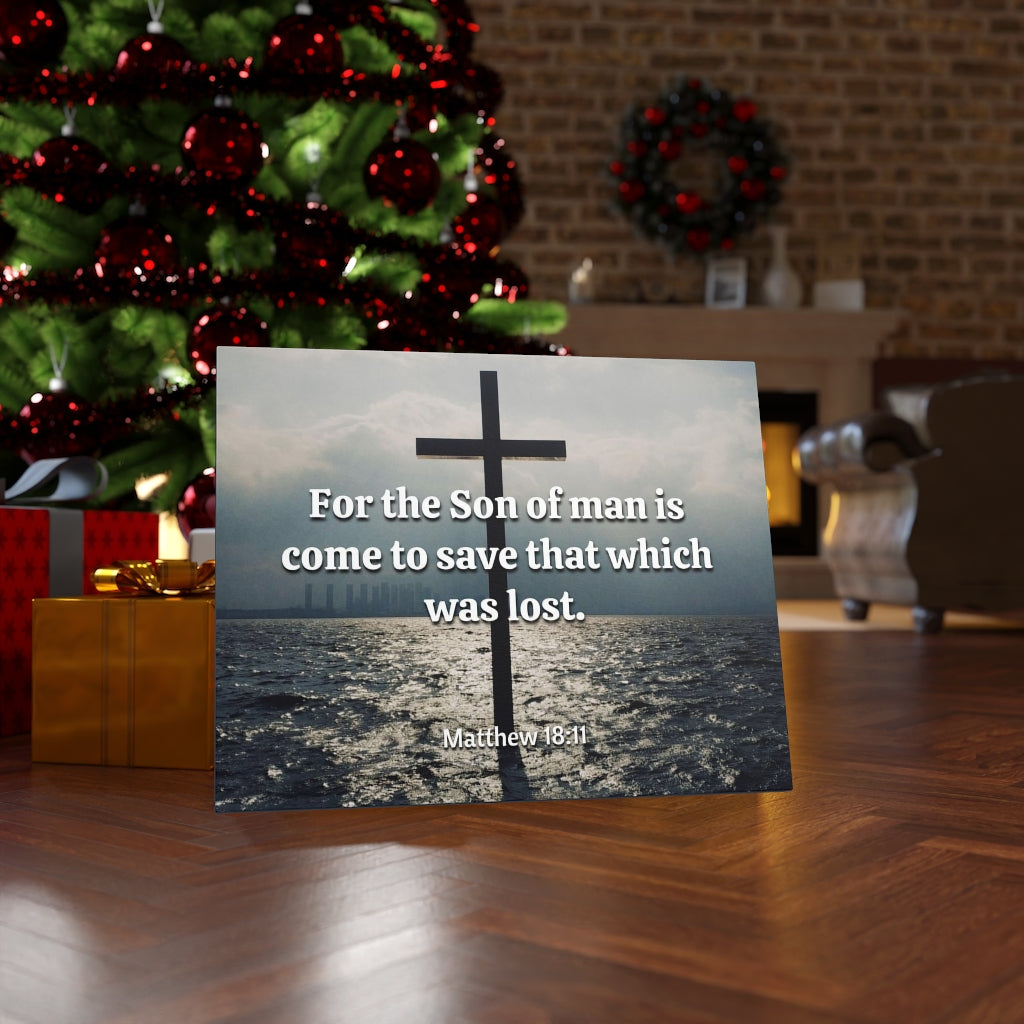Scripture Walls Christ Saves Matthew 18:11 Bible Verse Canvas Christian Wall Art Ready to Hang Unframed-Express Your Love Gifts