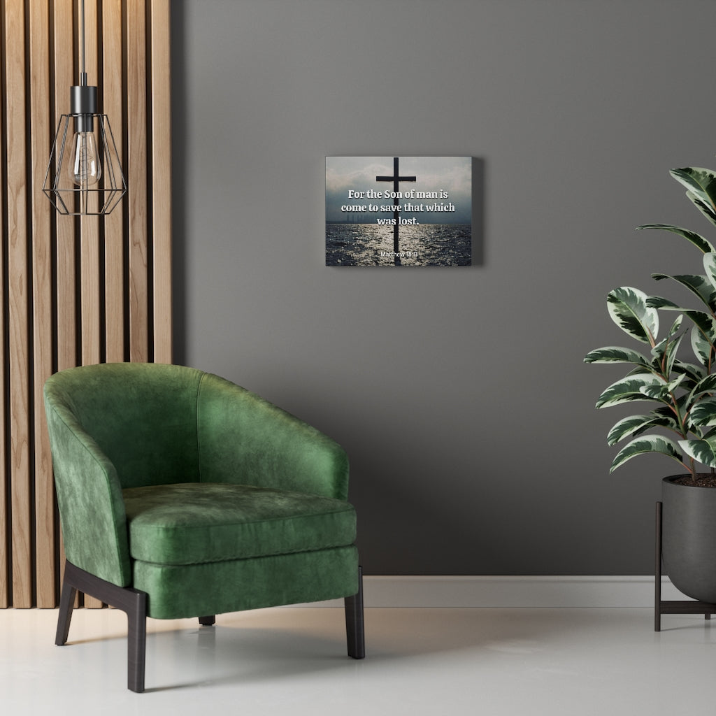 Scripture Walls Christ Saves Matthew 18:11 Bible Verse Canvas Christian Wall Art Ready to Hang Unframed-Express Your Love Gifts