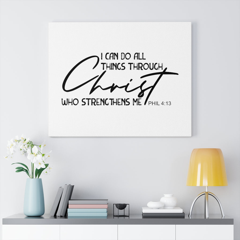 Scripture Walls Christ Who Strengthens Me Phil 4:13 Bible Verse Canvas Christian Wall Art Ready to Hang Unframed-Express Your Love Gifts