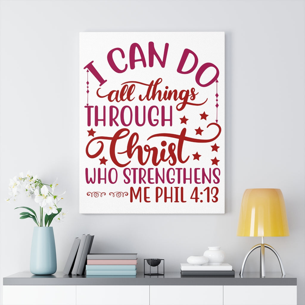 Scripture Walls Christ Who Strengthens Philippians 4:13 Christian Wall Art Bible Verse Print Ready Unframed-Express Your Love Gifts