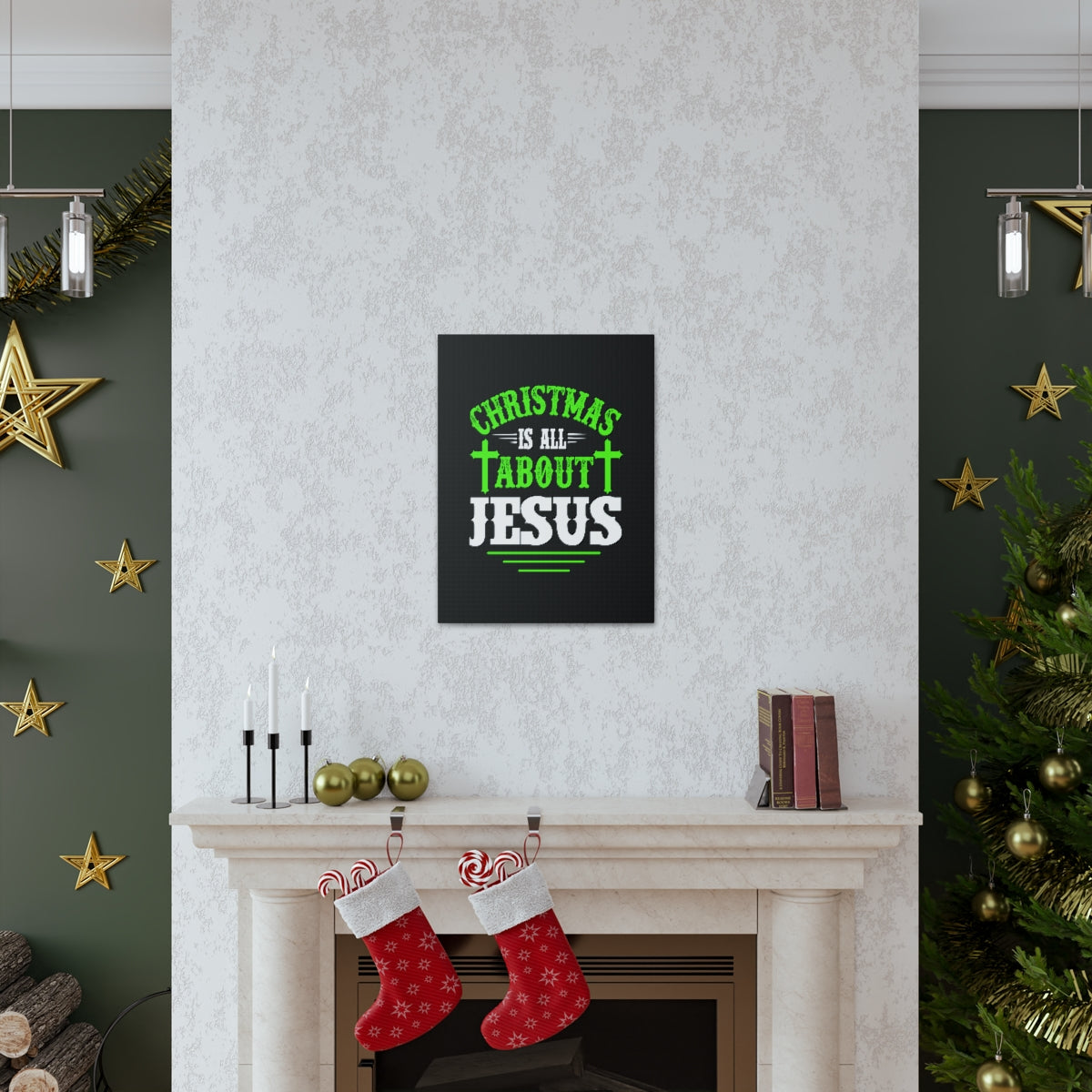 Scripture Walls Christmas Is All About Jesus Luke 2:11 Christian Wall Art Bible Verse Print Ready to Hang Unframed-Express Your Love Gifts