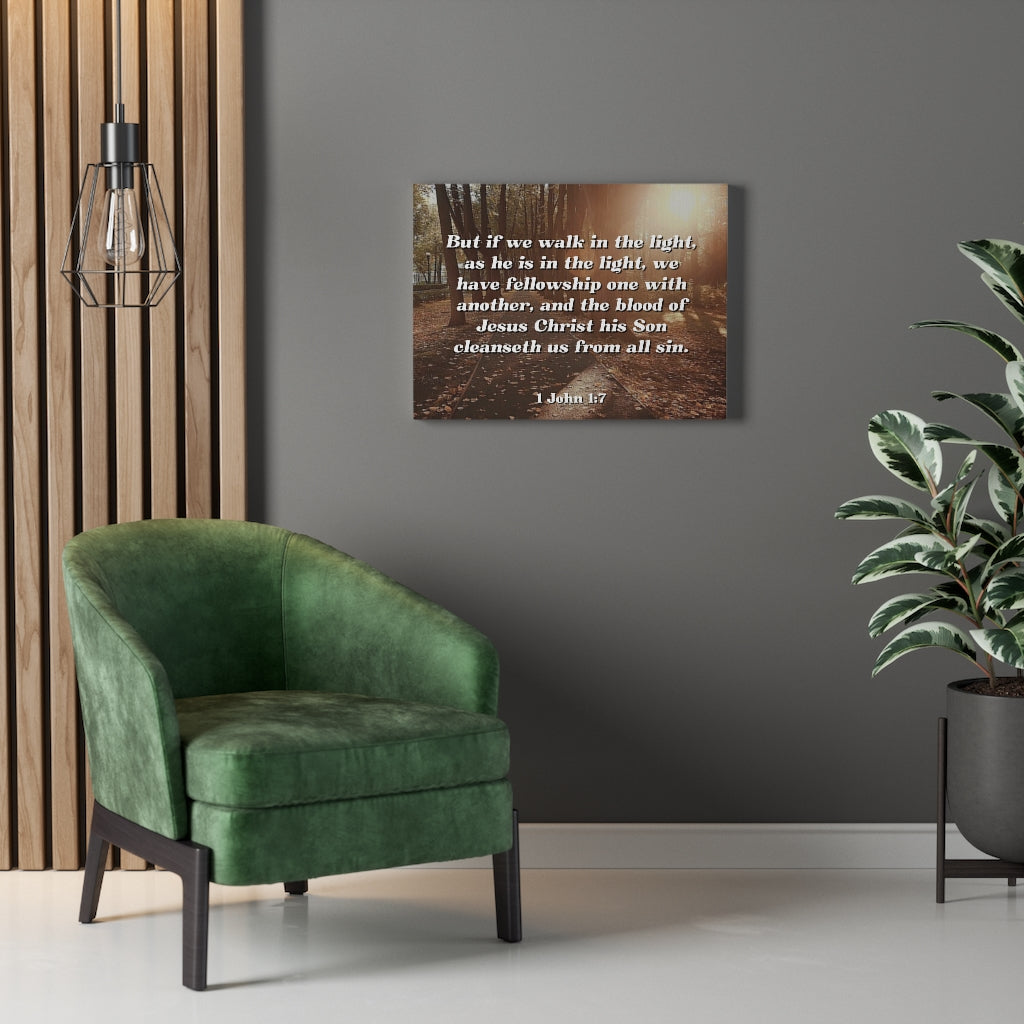 Scripture Walls Cleanseth Us 1 John 1:7 Bible Verse Canvas Christian Wall Art Ready to Hang Unframed-Express Your Love Gifts