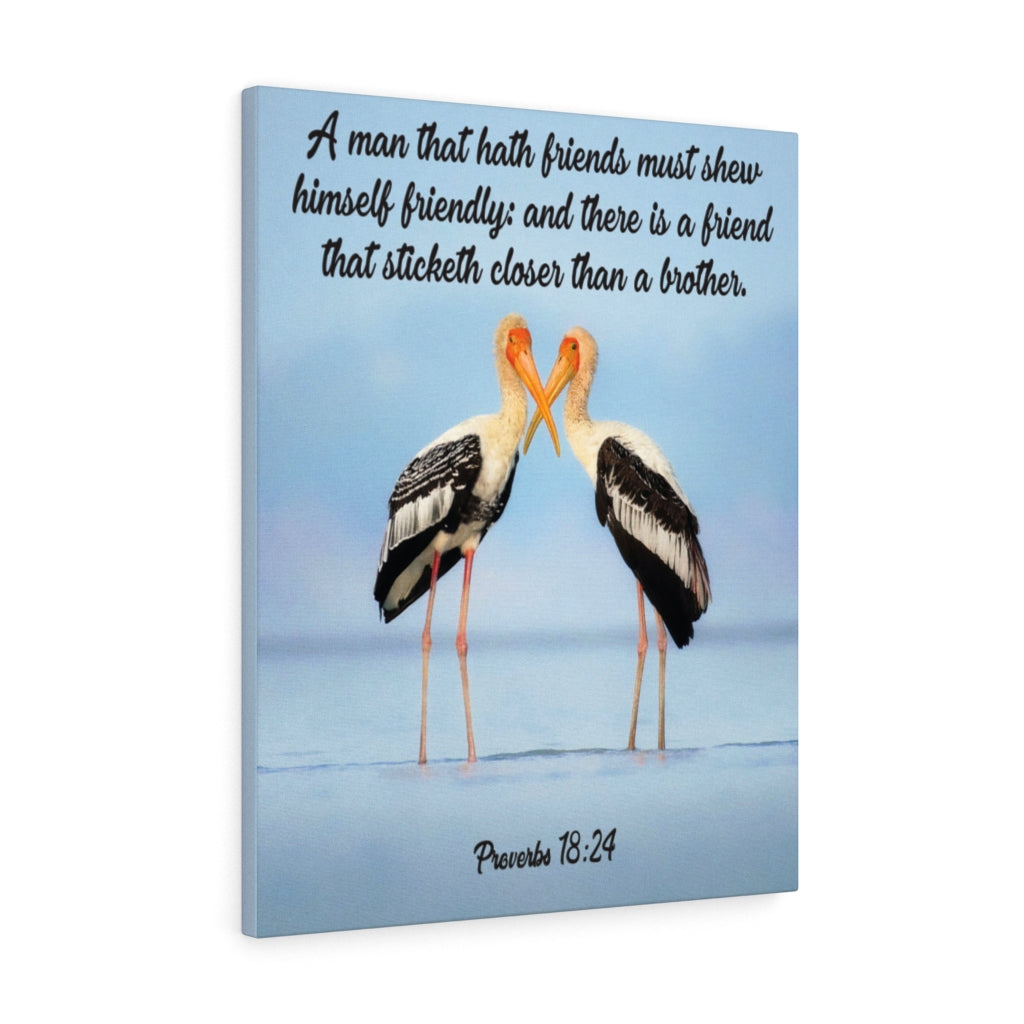 Scripture Walls Closer Than a Brother Proverbs 18:24 Bible Verse Canvas Christian Wall Art Ready to Hang Unframed-Express Your Love Gifts
