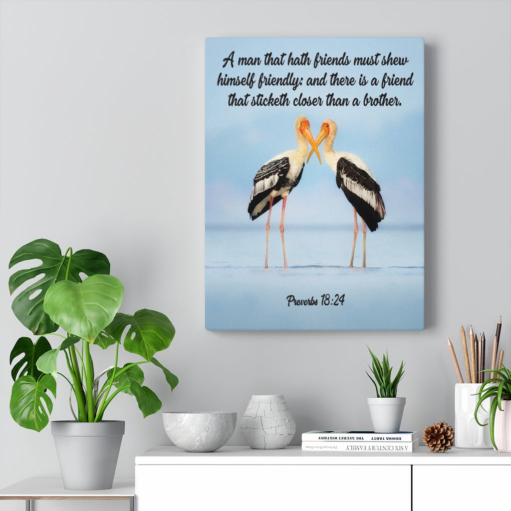 Scripture Walls Closer Than a Brother Proverbs 18:24 Bible Verse Canvas Christian Wall Art Ready to Hang Unframed-Express Your Love Gifts