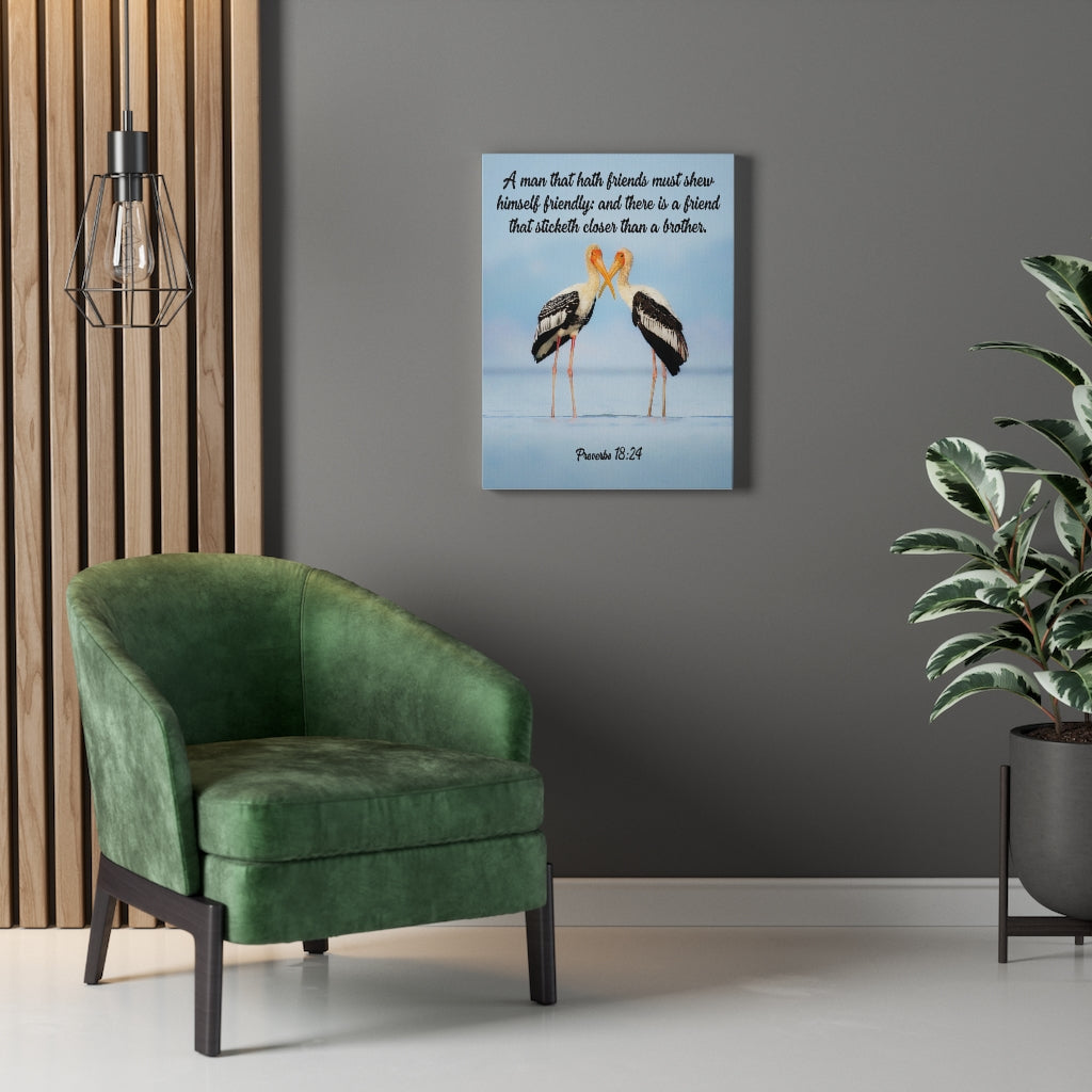 Scripture Walls Closer Than a Brother Proverbs 18:24 Bible Verse Canvas Christian Wall Art Ready to Hang Unframed-Express Your Love Gifts