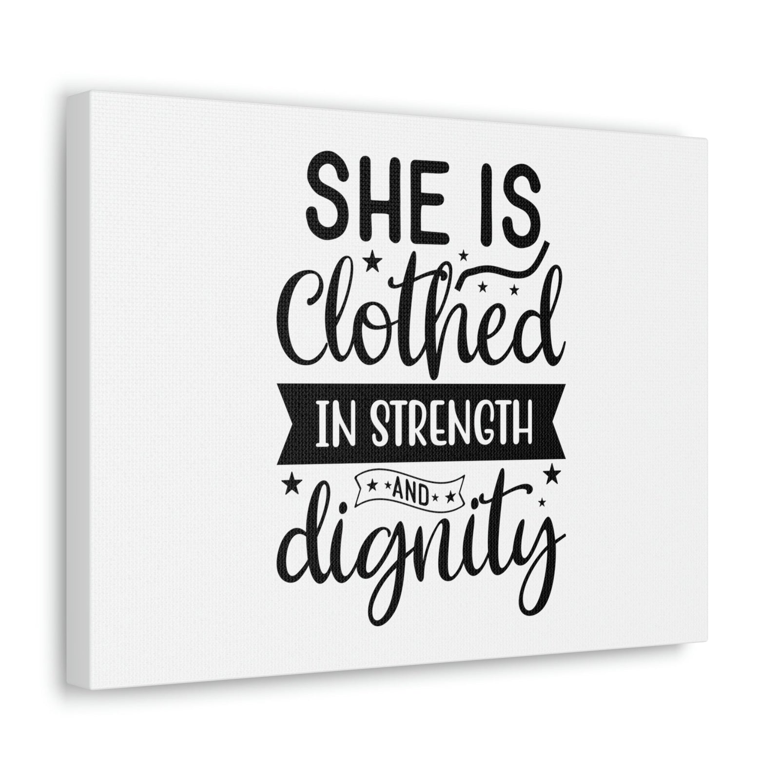 Scripture Walls Clothed In Strength Proverbs 31:25 Many Stars Christian Wall Art Bible Verse Print Ready to Hang Unframed-Express Your Love Gifts