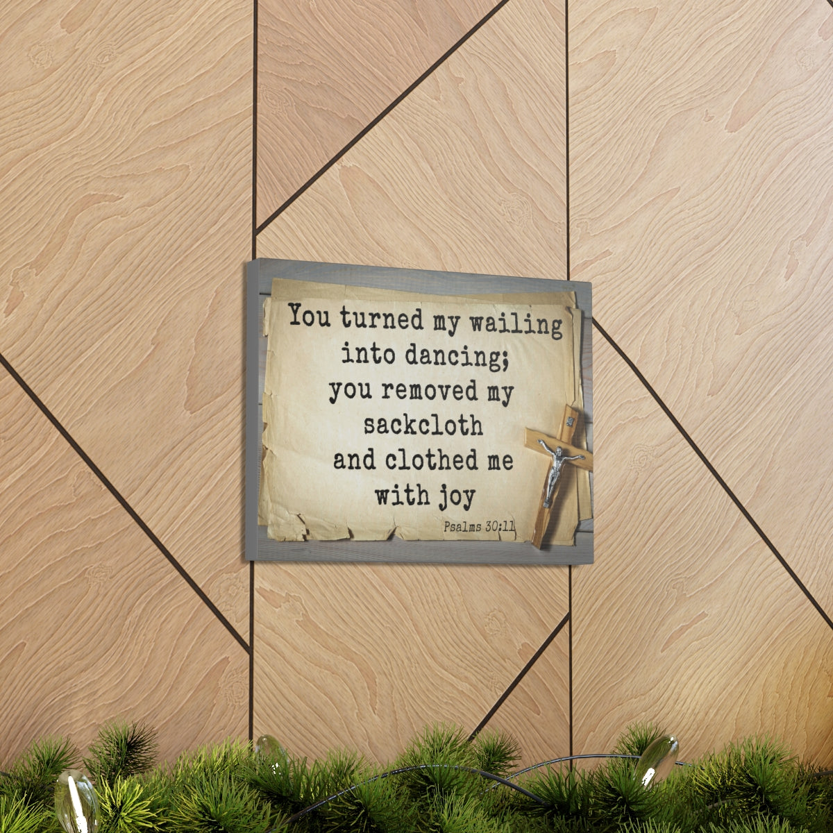 Scripture Walls Clothed Me With Joy Psalms 30:11 Bible Verse Canvas Christian Wall Art Ready to Hang Unframed-Express Your Love Gifts