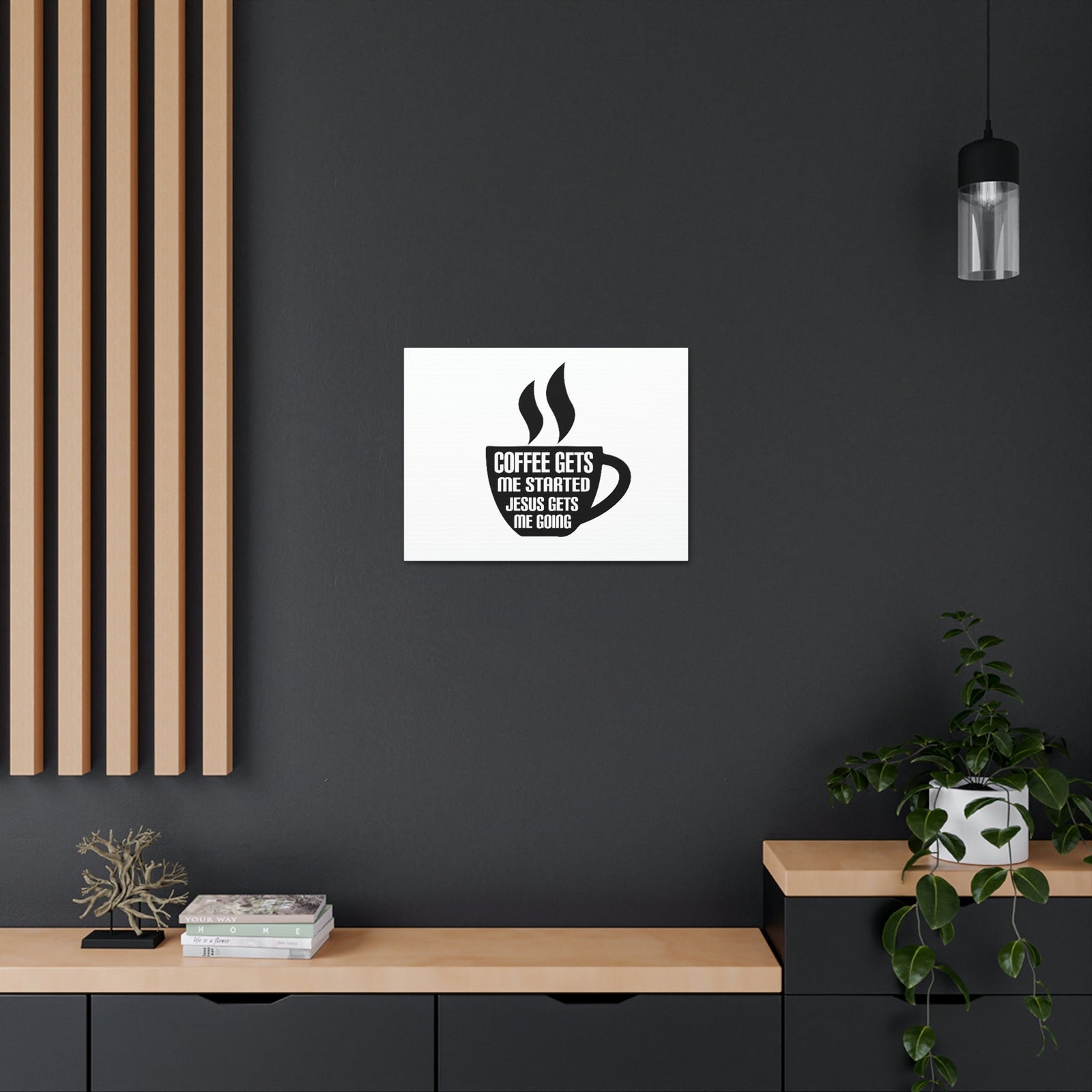 Scripture Walls Coffee Cup Gets Me Started Hebrews 12:2 Christian Wall Art Bible Verse Print Ready to Hang Unframed-Express Your Love Gifts