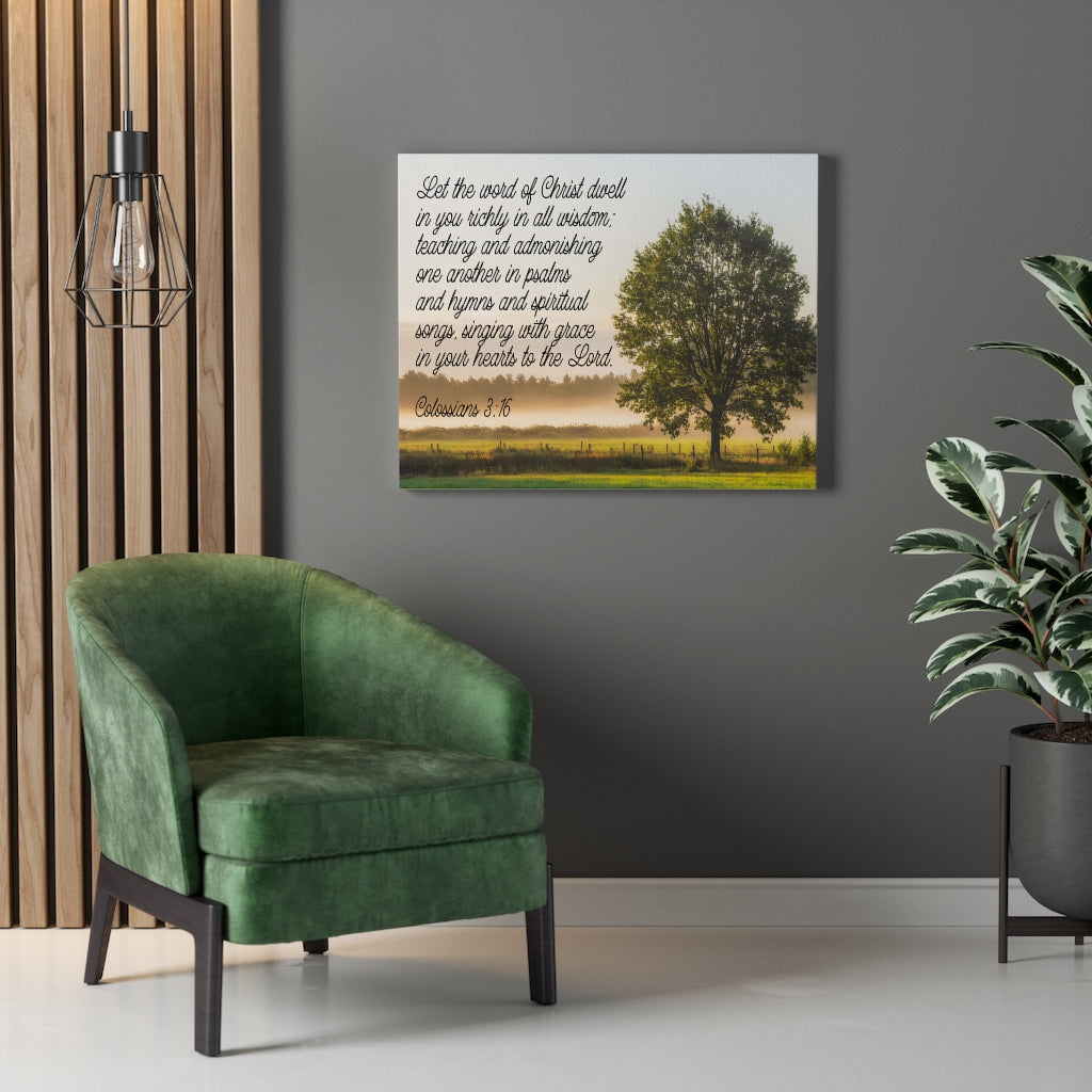 Scripture Walls Colossians 3:16 Psalms Hymns & Spiritual Songs Bible Verse Canvas Christian Wall Art Ready to Hang Unframed-Express Your Love Gifts