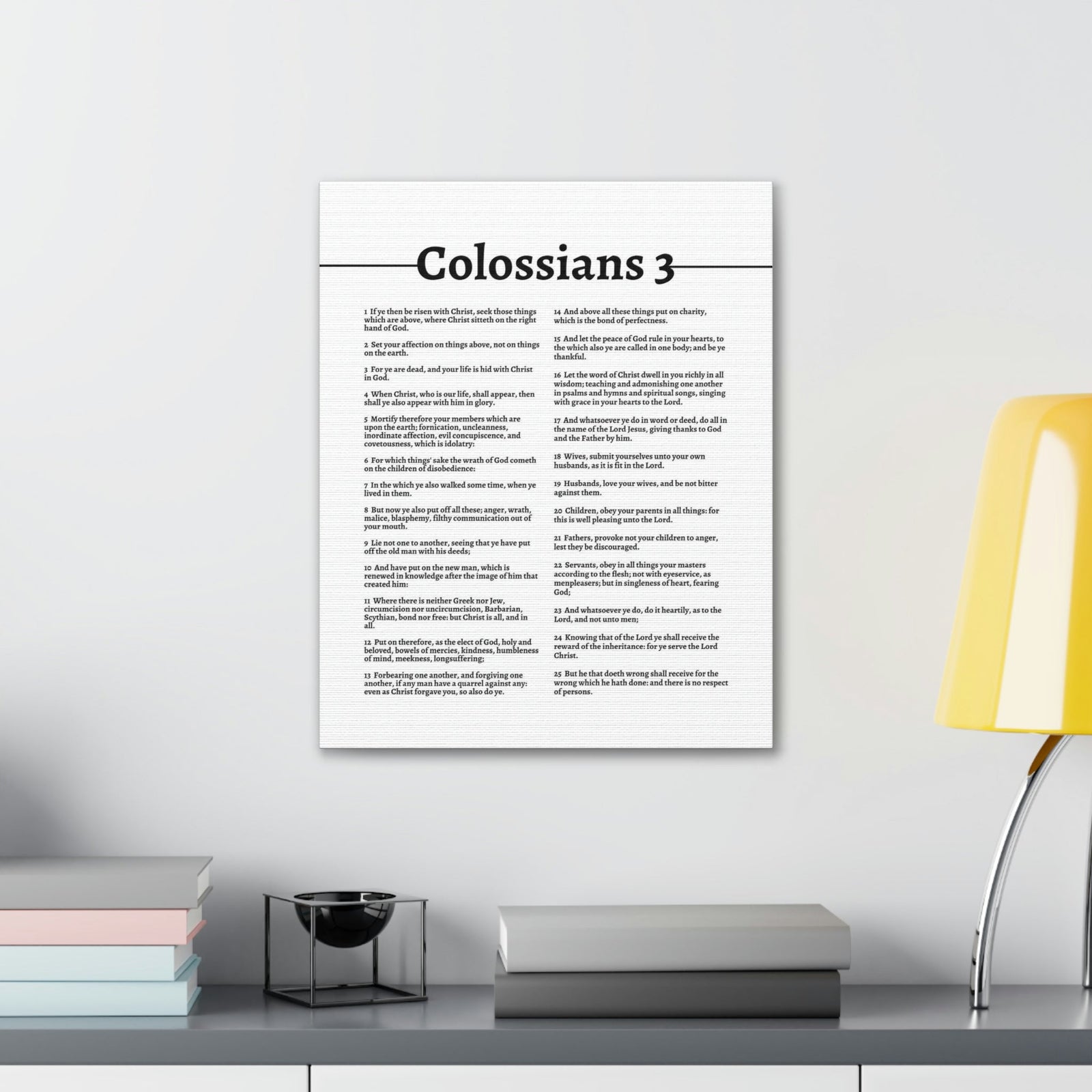 Scripture Walls Colossians 3 Put On the New Self White Bible Verse Canvas Christian Wall Art Ready to Hang Unframed-Express Your Love Gifts