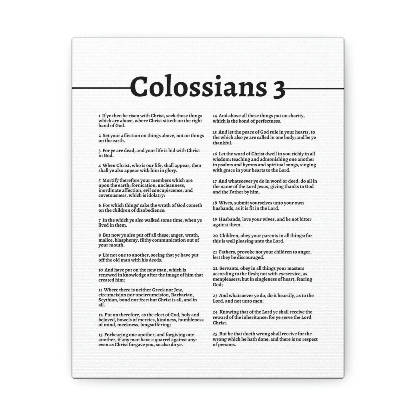 Scripture Walls Colossians 3 Put On the New Self White Bible Verse Canvas Christian Wall Art Ready to Hang Unframed-Express Your Love Gifts