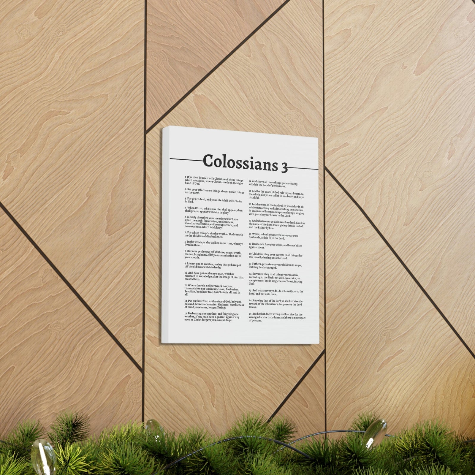 Scripture Walls Colossians 3 Put On the New Self White Bible Verse Canvas Christian Wall Art Ready to Hang Unframed-Express Your Love Gifts