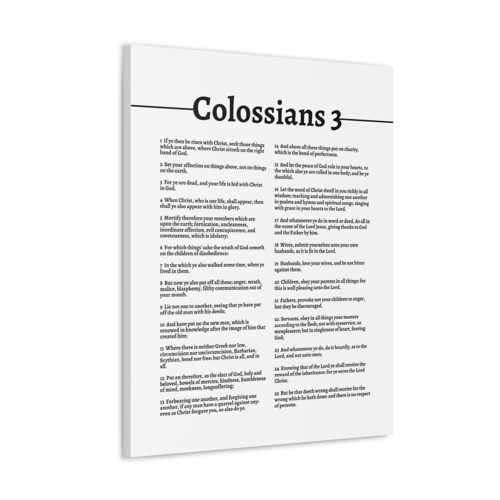Scripture Walls Colossians 3 Put On the New Self White Bible Verse Canvas Christian Wall Art Ready to Hang Unframed-Express Your Love Gifts