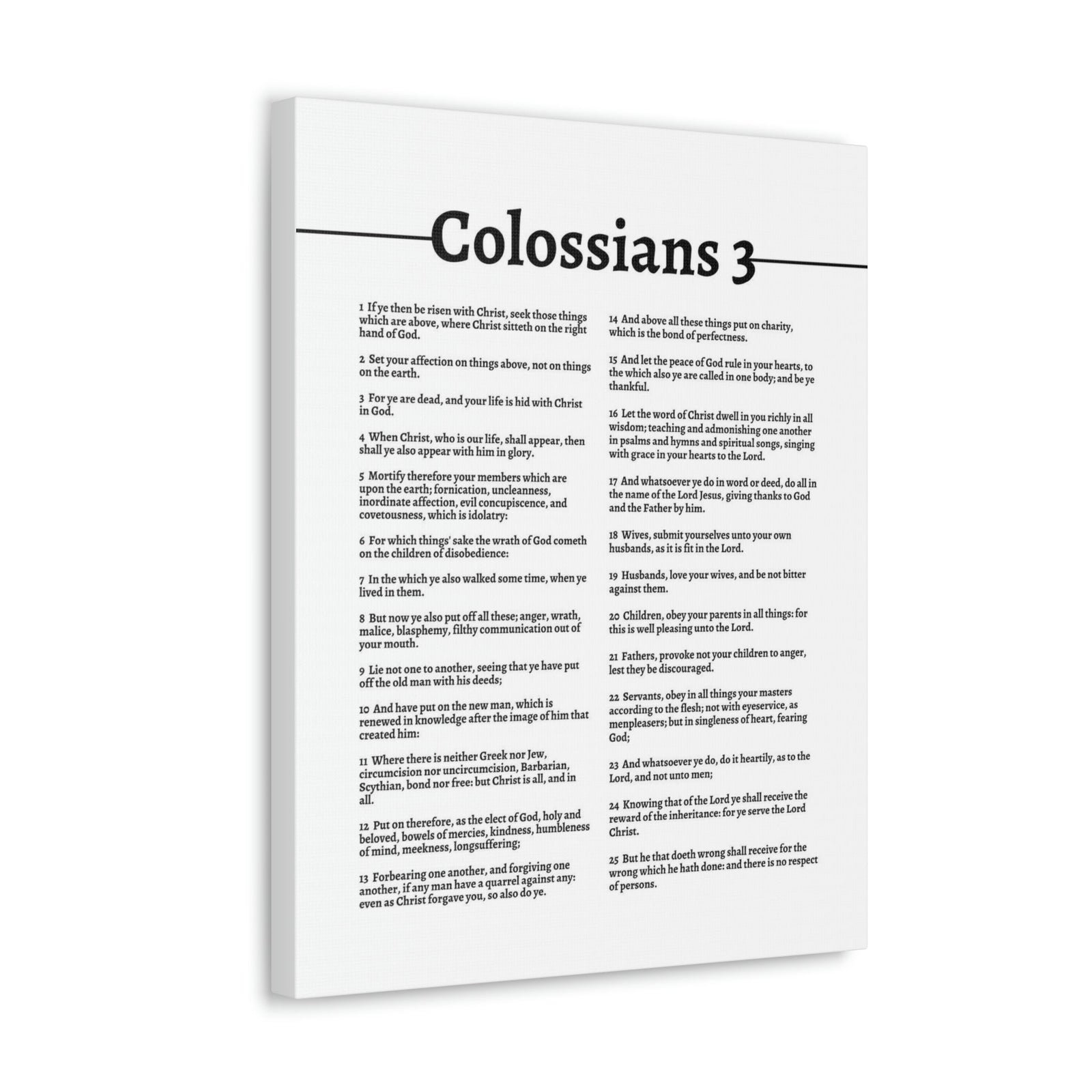 Scripture Walls Colossians 3 Put On the New Self White Bible Verse Canvas Christian Wall Art Ready to Hang Unframed-Express Your Love Gifts