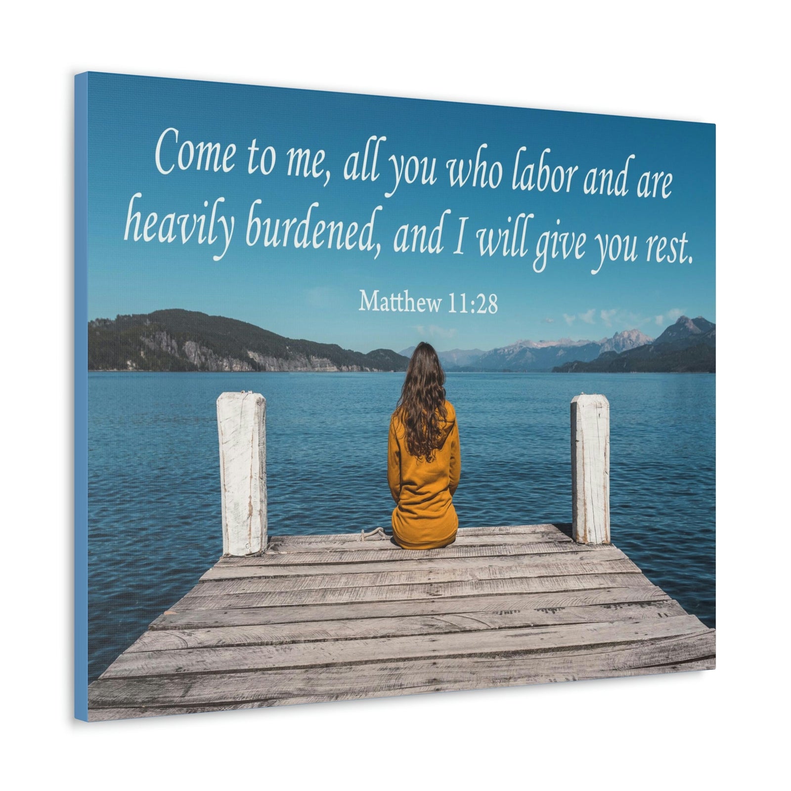 Scripture Walls Come To Me Matthew 11:28 Bible Verse Canvas Christian Wall Art Ready to Hang Unframed-Express Your Love Gifts