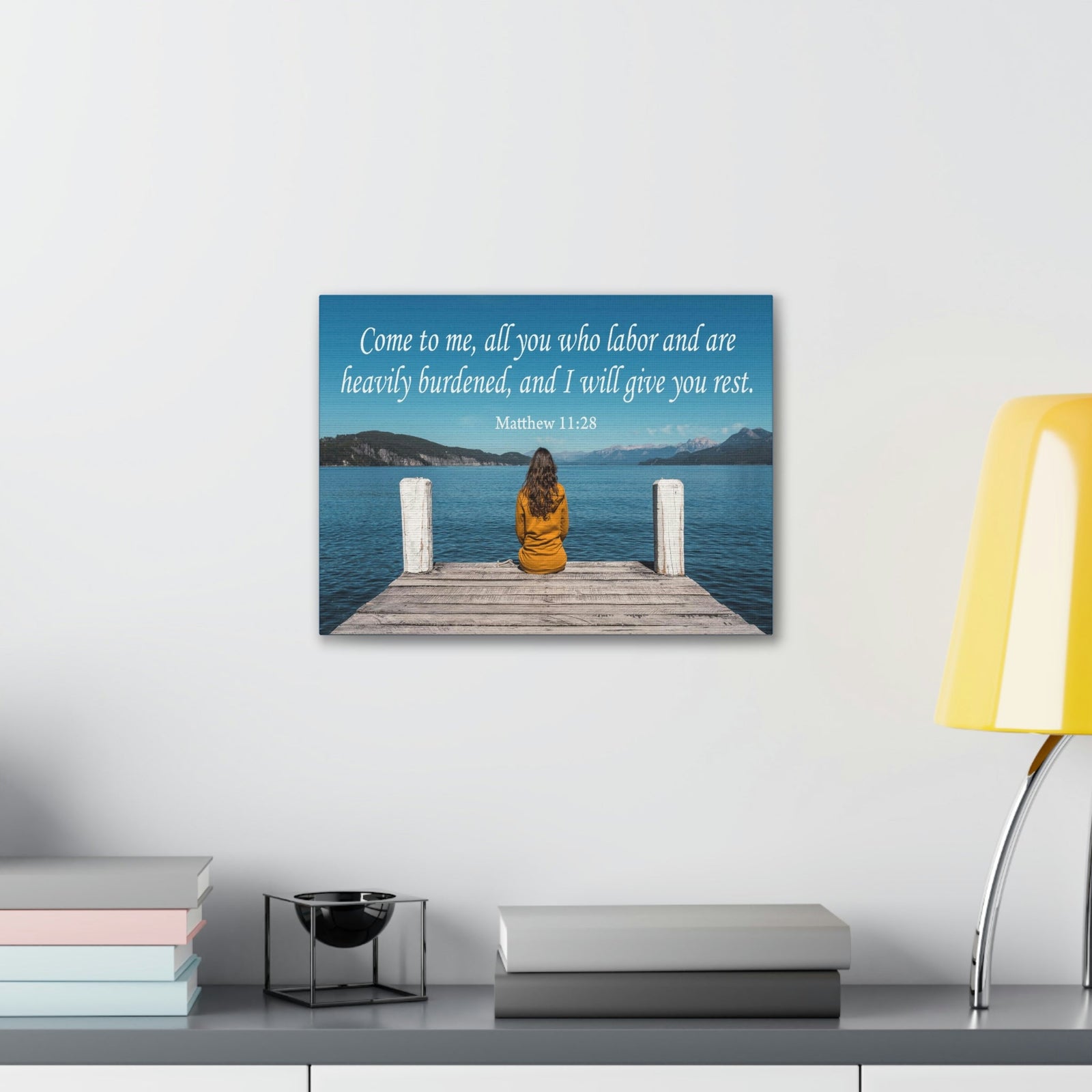 Scripture Walls Come To Me Matthew 11:28 Bible Verse Canvas Christian Wall Art Ready to Hang Unframed-Express Your Love Gifts