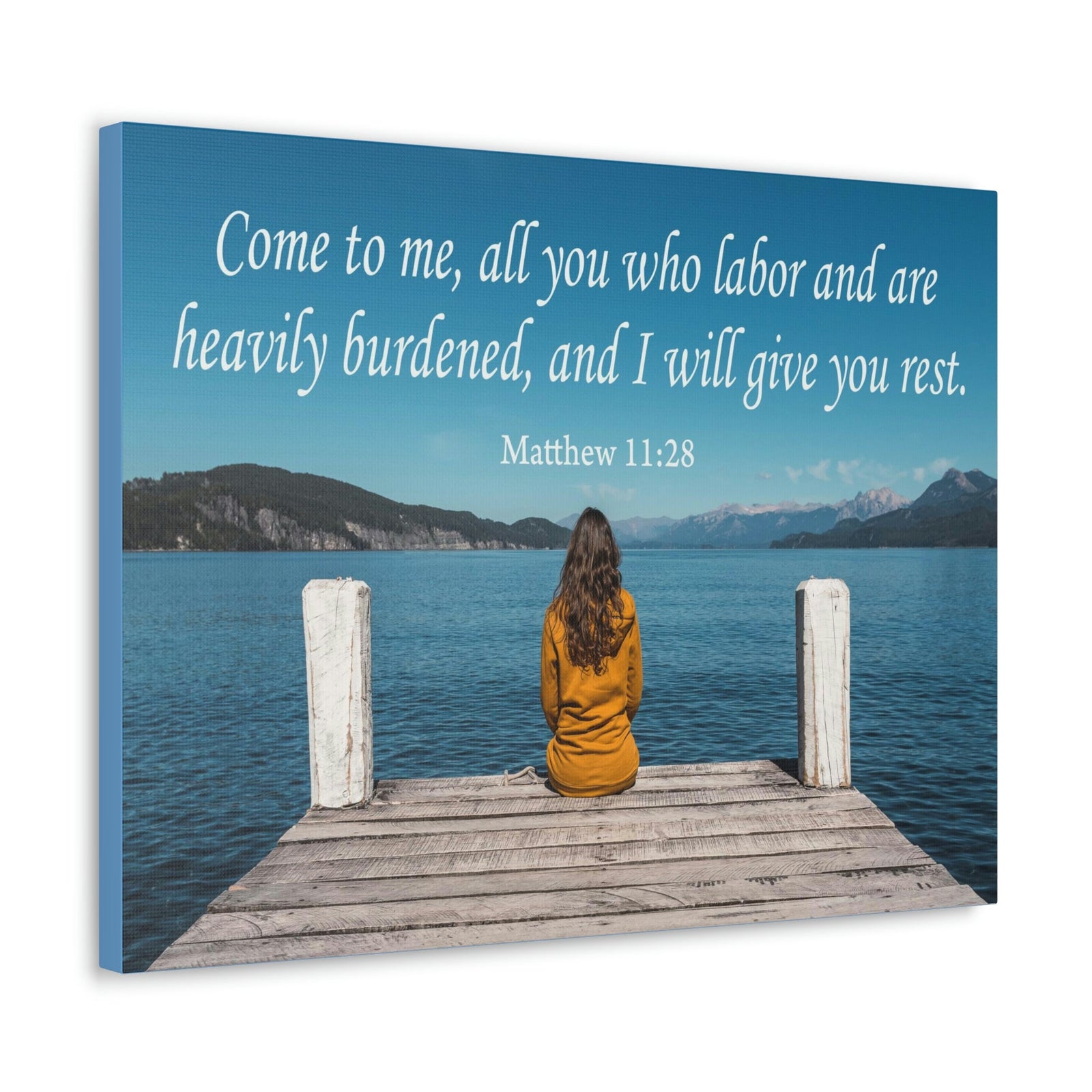 Scripture Walls Come To Me Matthew 11:28 Bible Verse Canvas Christian Wall Art Ready to Hang Unframed-Express Your Love Gifts