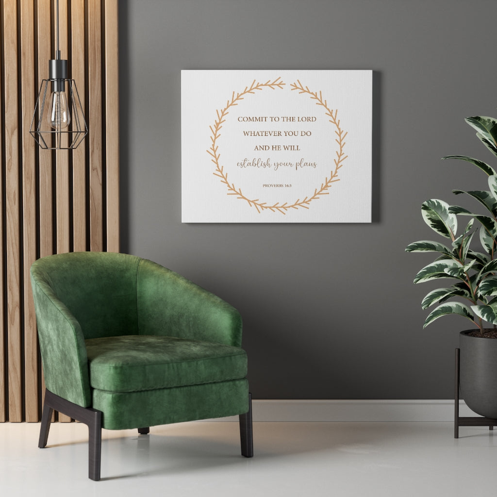 Scripture Walls Come To The Lord Proverbs 16:3 Bible Verse Canvas Christian Wall Art Ready to Hang Unframed-Express Your Love Gifts