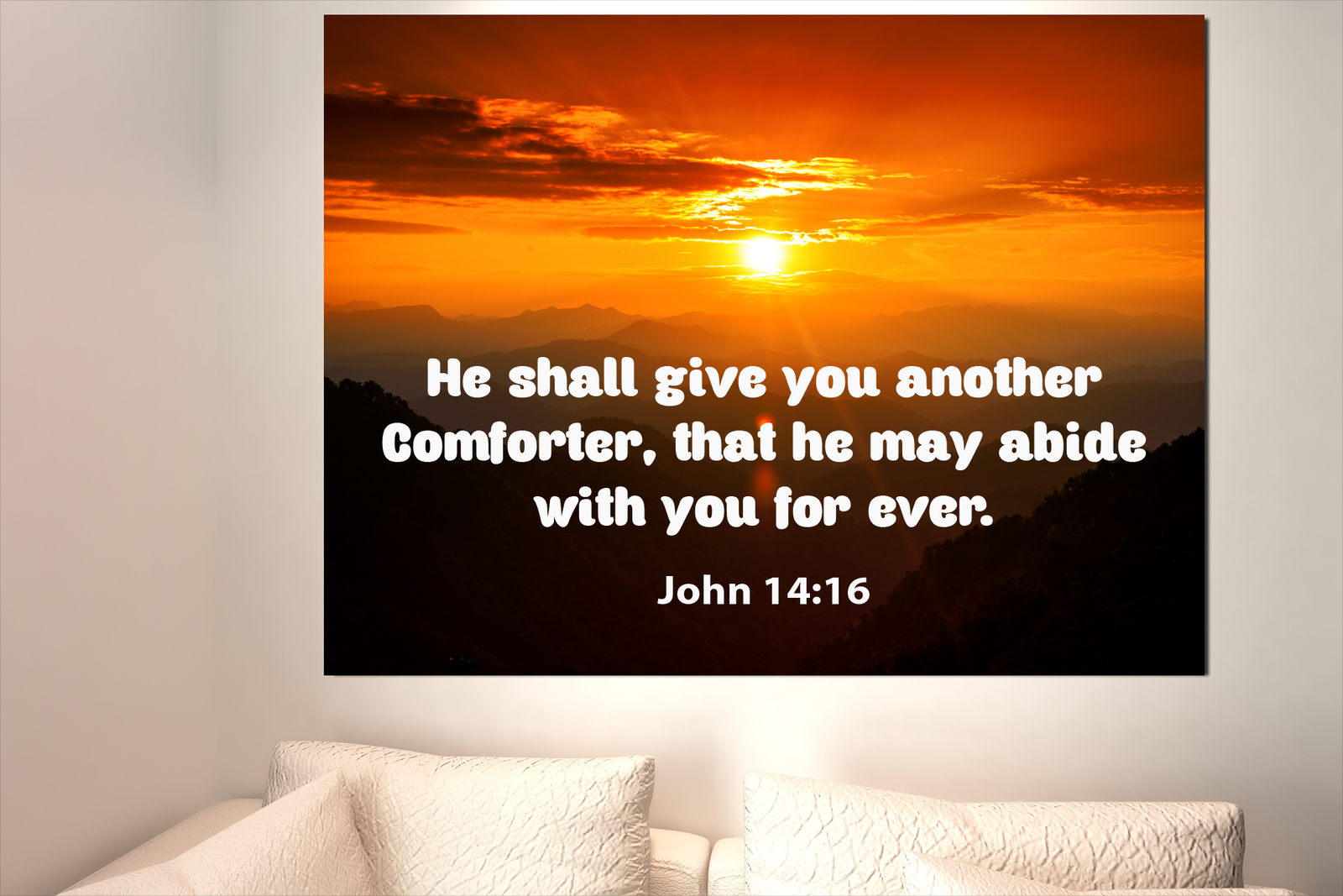 Scripture Walls Comforter John 14:16 Christian Home Decor Bible Art Unframed-Express Your Love Gifts