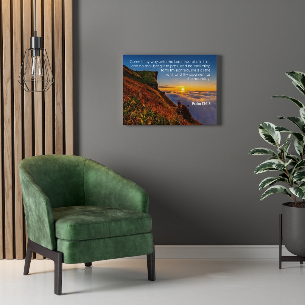 Scripture Walls Commit Thy Way Psalm 37:5-6 Bible Verse Canvas Christian Wall Art Ready to Hang Unframed-Express Your Love Gifts