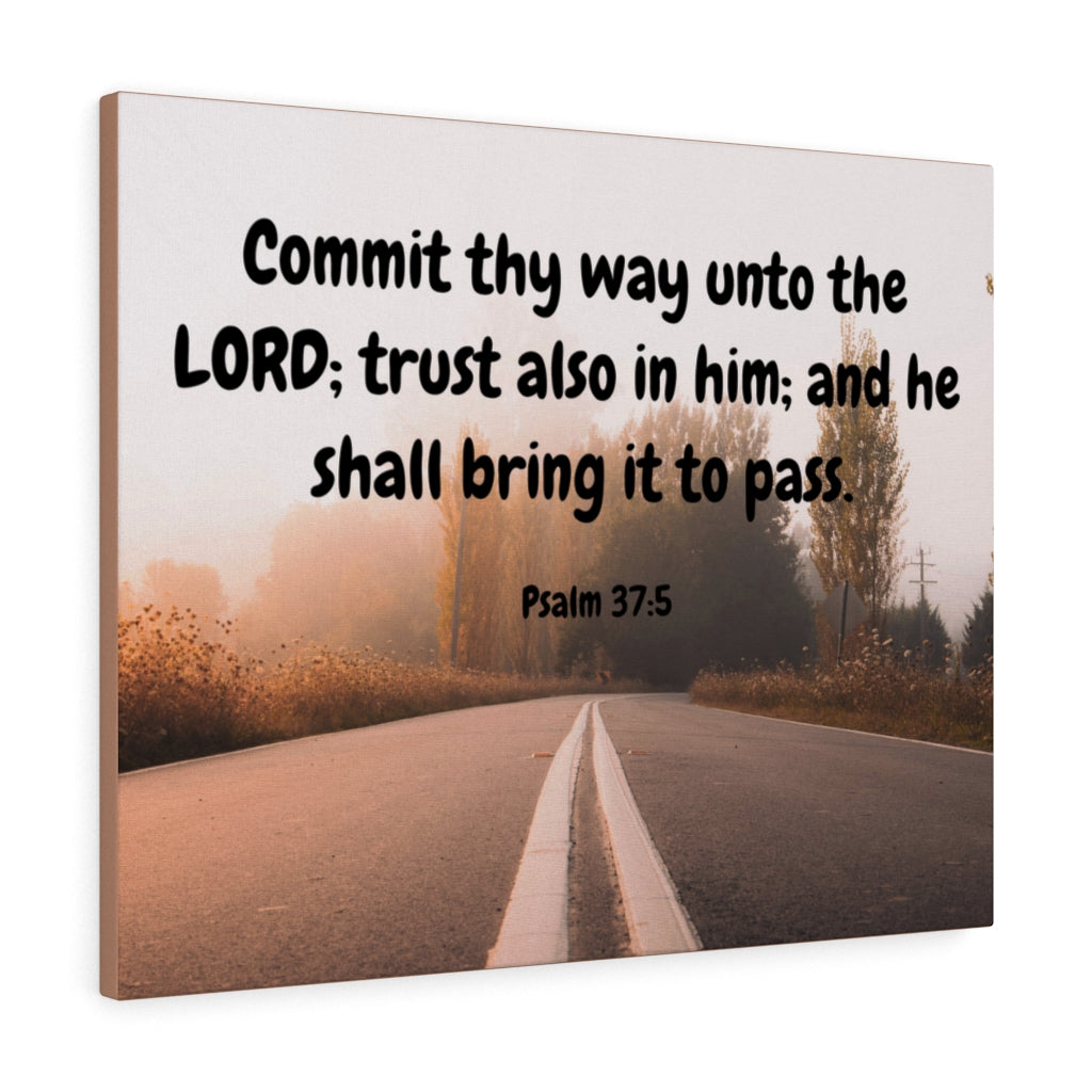 Scripture Walls Commit Thy Way Psalms 37:5 Bible Verse Canvas Christian Wall Art Ready to Hang Unframed-Express Your Love Gifts