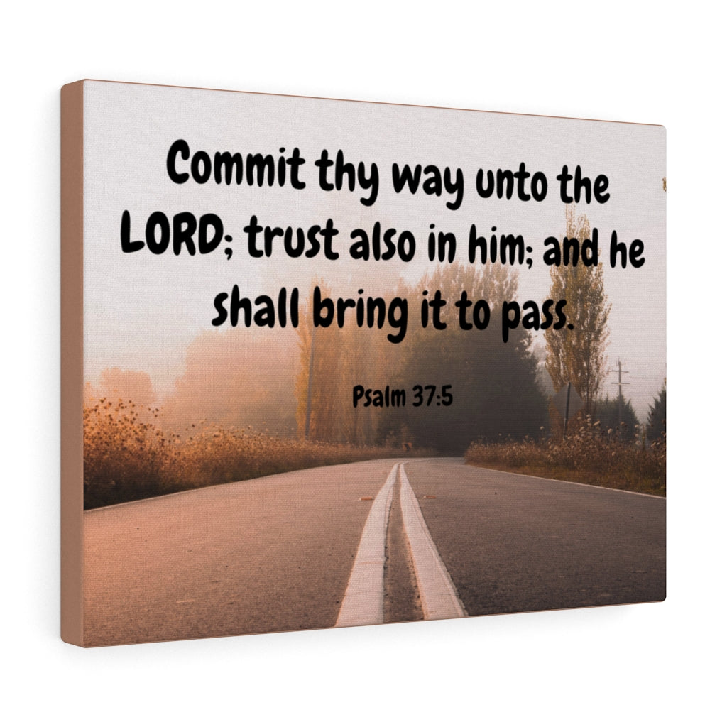Scripture Walls Commit Thy Way Psalms 37:5 Bible Verse Canvas Christian Wall Art Ready to Hang Unframed-Express Your Love Gifts