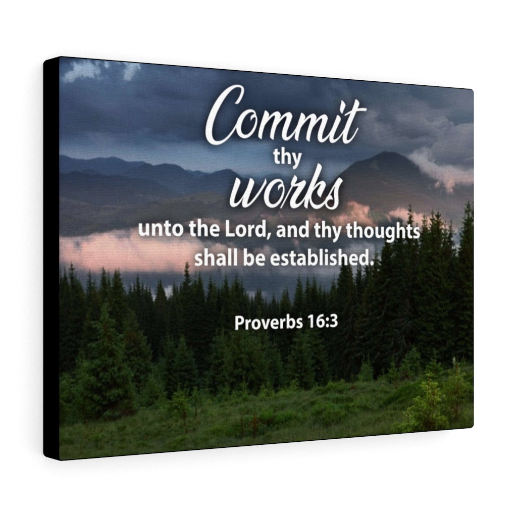Scripture Walls Commit Thy Works Proverbs 16:3 Christian Home Decor Bible Art Unframed-Express Your Love Gifts