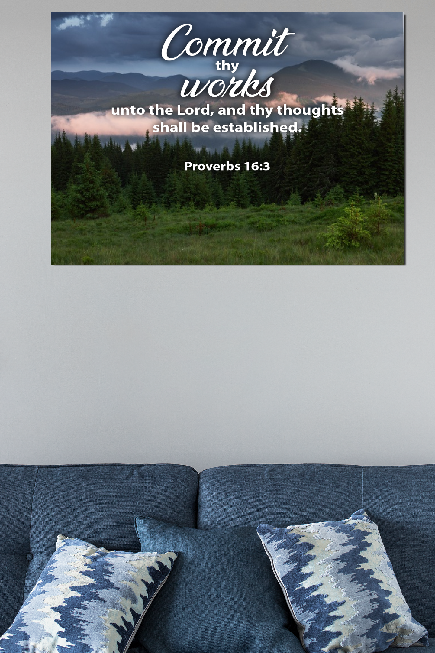 Scripture Walls Commit Thy Works Proverbs 16:3 Christian Home Decor Bible Art Unframed-Express Your Love Gifts