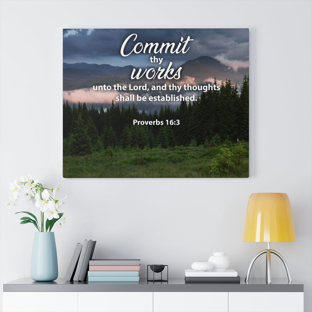 Scripture Walls Commit Thy Works Proverbs 16:3 Christian Home Decor Bible Art Unframed-Express Your Love Gifts