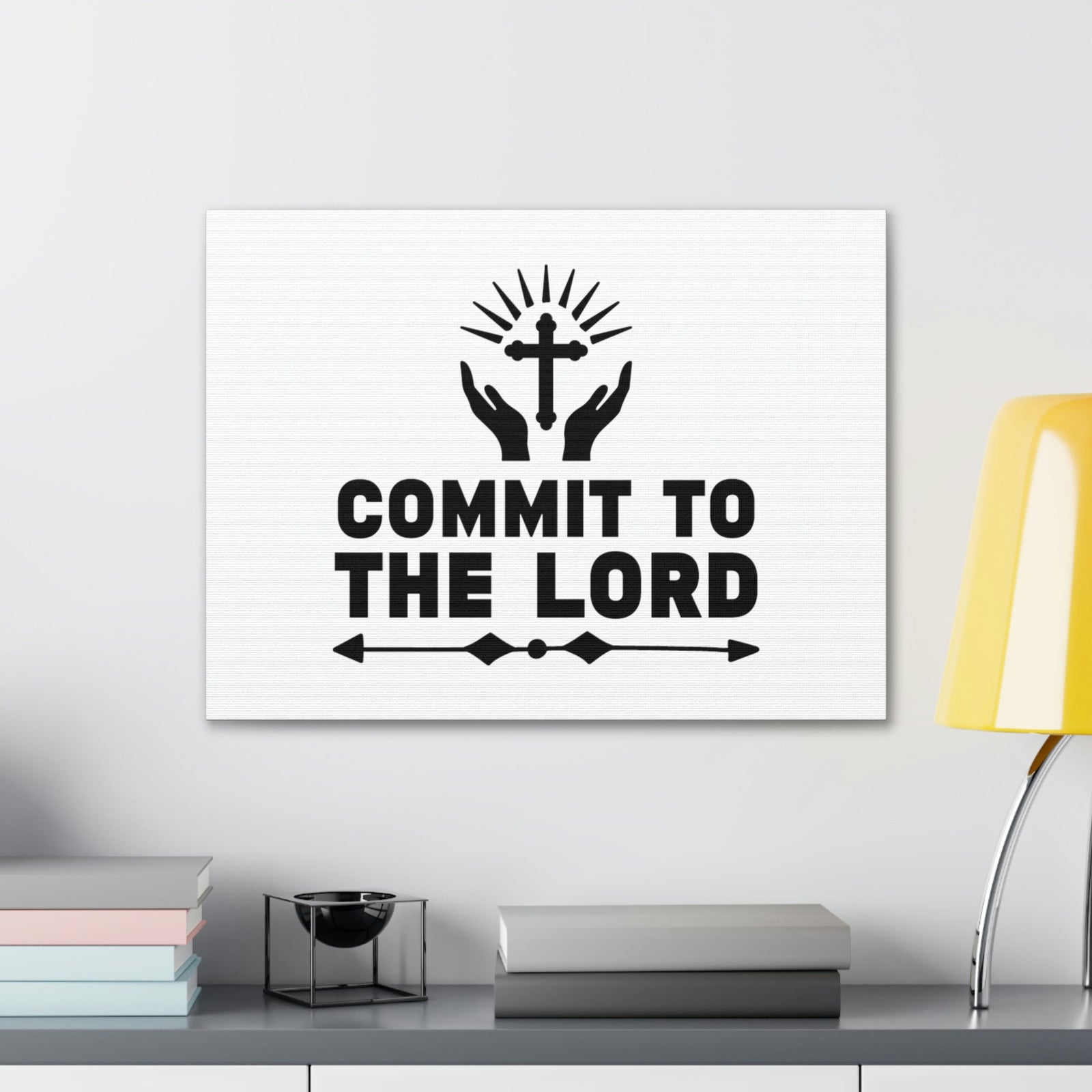 Scripture Walls Commit To The Lord Proverbs 16:3 Cross Christian Wall Art Bible Verse Print Ready to Hang Unframed-Express Your Love Gifts