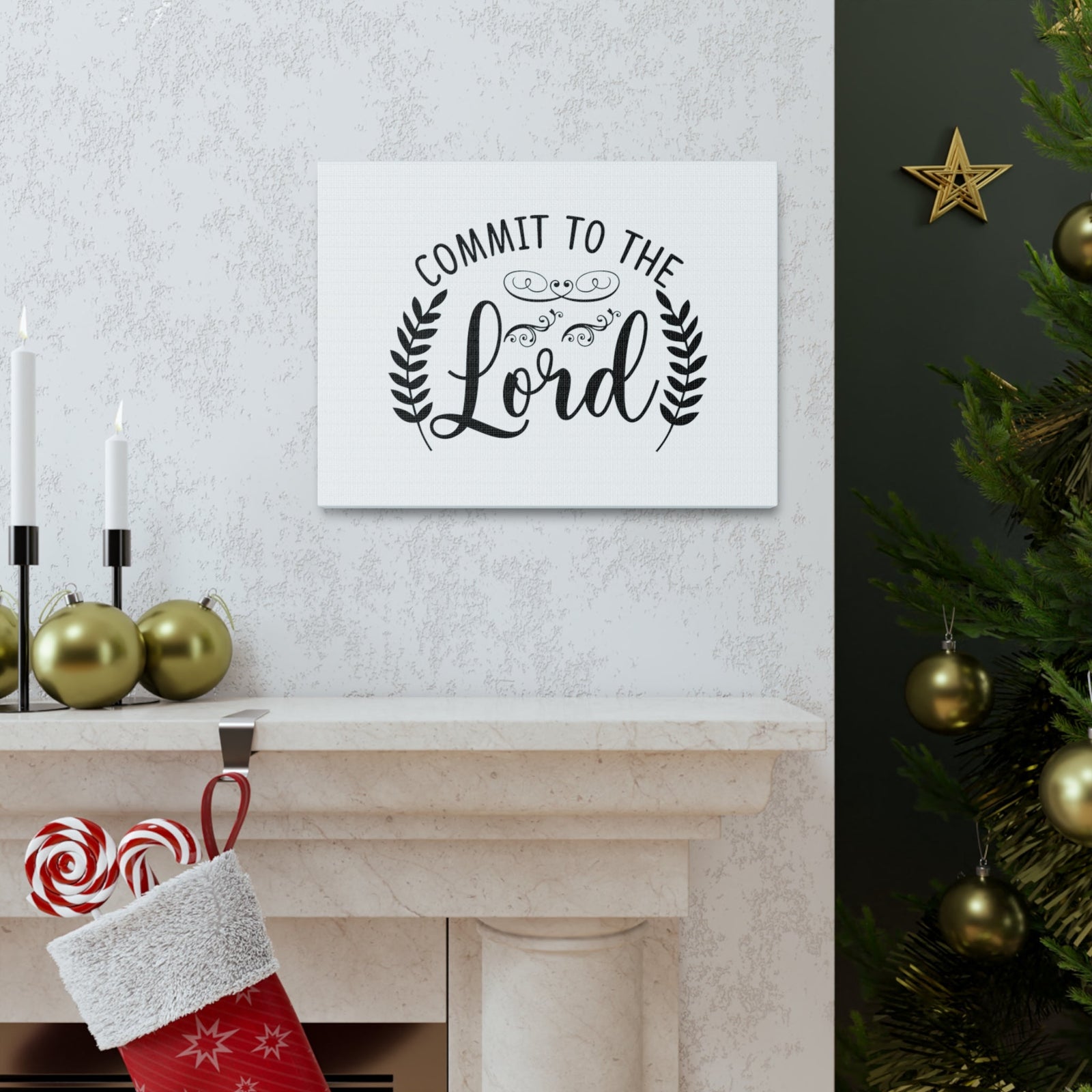 Scripture Walls Commit To The Lord Proverbs 16:3 Leaves Christian Wall Art Bible Verse Print Ready to Hang Unframed-Express Your Love Gifts